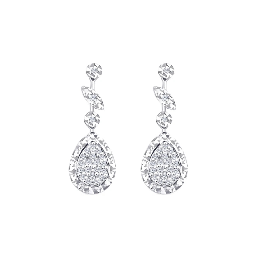 0.10 ct. Diamant Tropfen Ohrringe