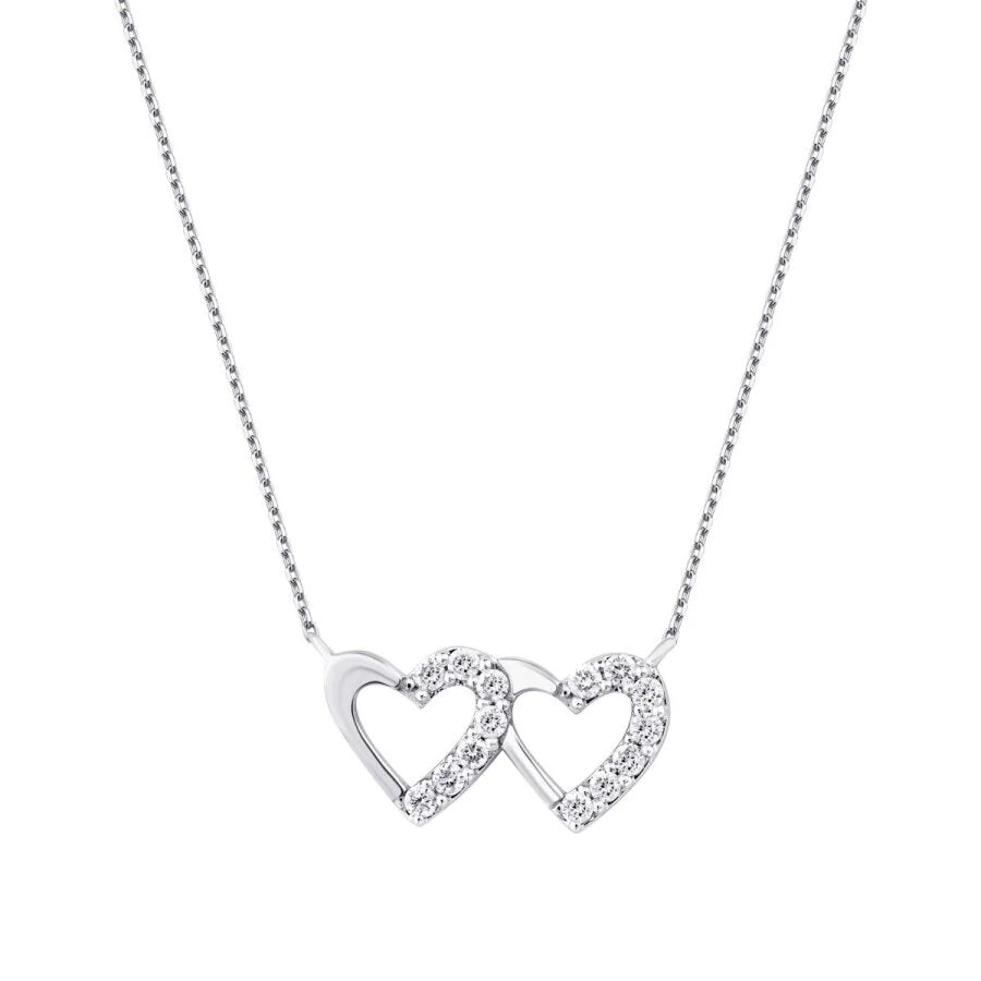 0.15 ct. Diamant Reihenherz Halskette