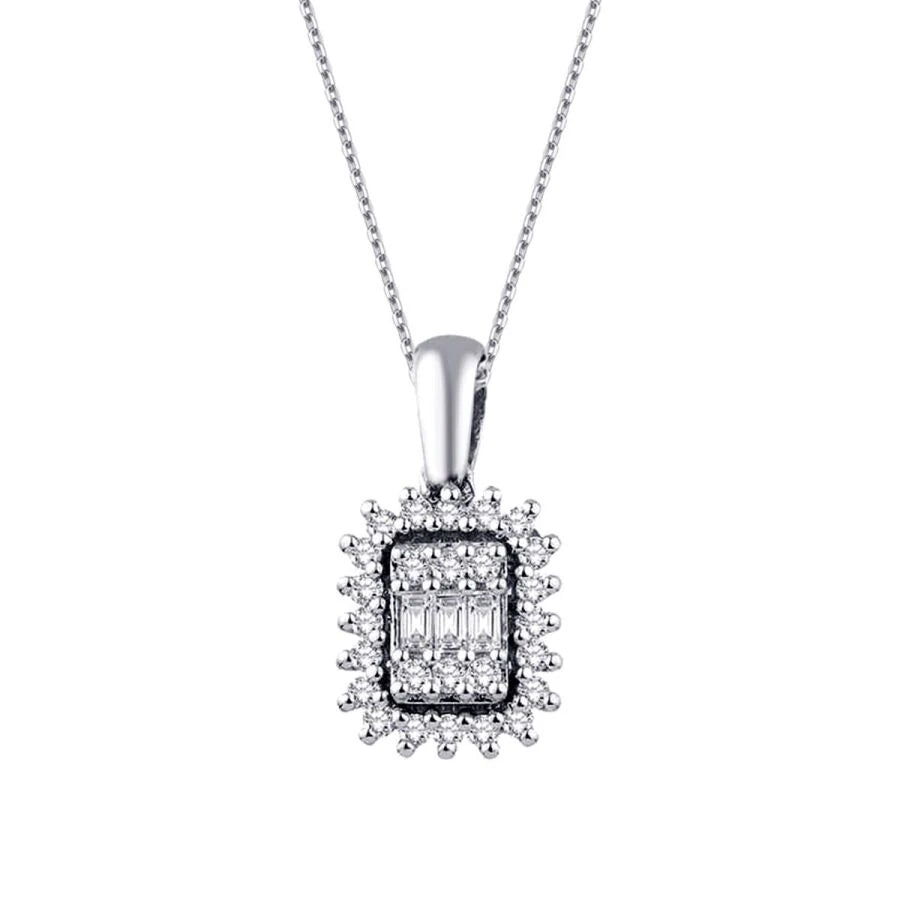 0.21 ct. Diamant Baguette Halskette