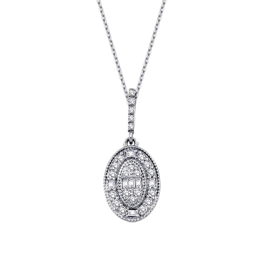 0.19 ct. Diamant Baguette Halskette