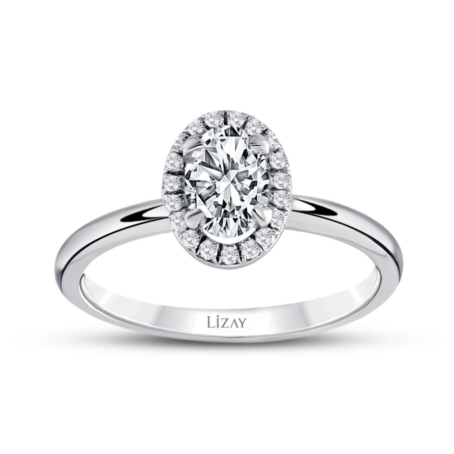 0.25 ct. Diamant Ovale Solitär Verlobungsring