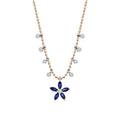 0.80 ct. Diamant Saphir Blumen Halskette