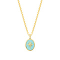 Gold Nordstern Halskette mit blauer Emaille