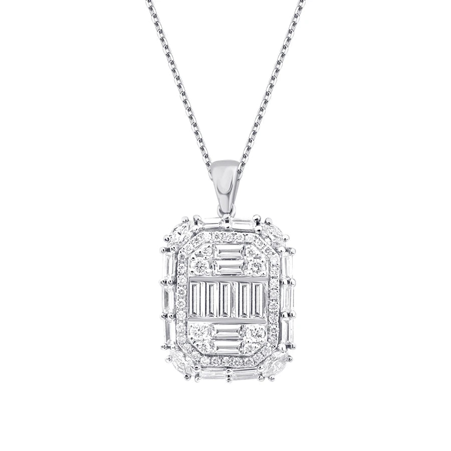 1.43 ct. Diamant Baguette Halskette