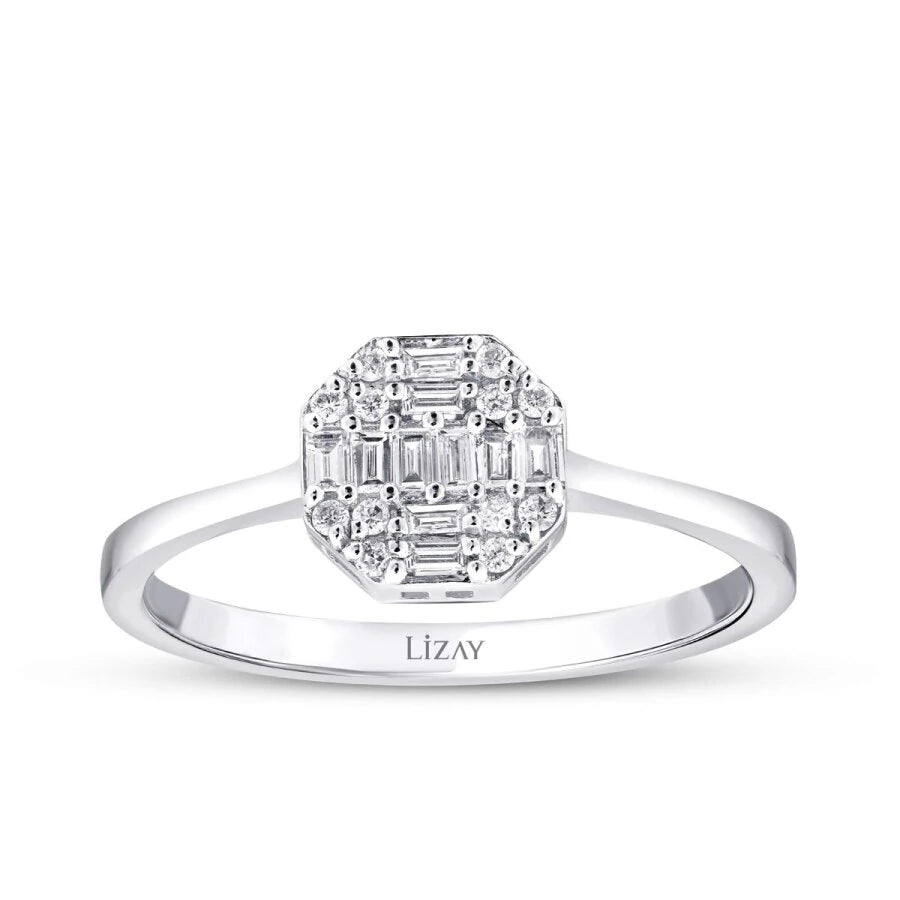 0.24 ct. Diamant Baguette Rund Ring