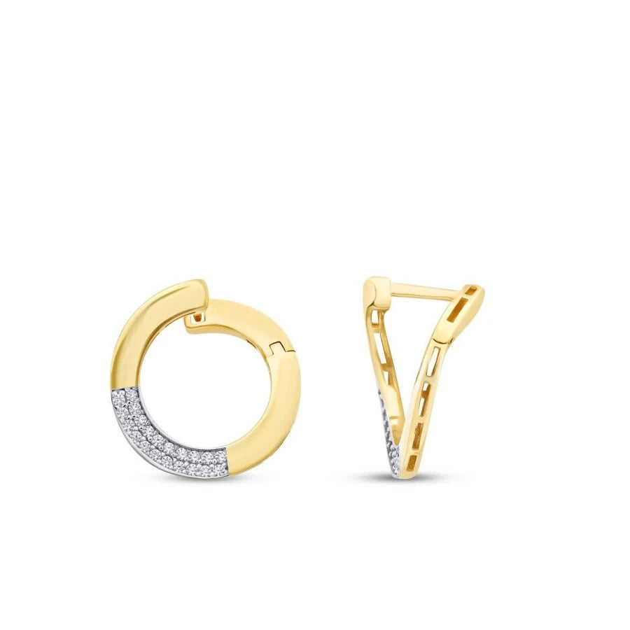 Gold runde Ohrringe mit Stein