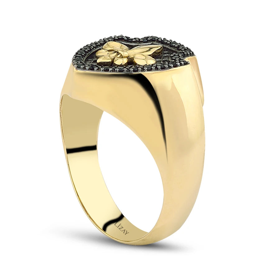 Gold Herren Ring mit Stein