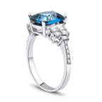 3.79 ct. Diamant Blauer Topas Ring