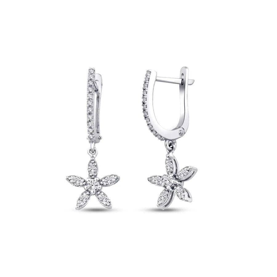 0.35 ct. Diamant Blumen Ohrringe