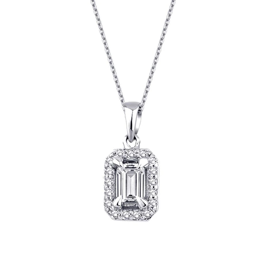 0.35 ct. Diamant Baguette Halskette