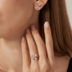 0.58 ct. Diamant Baguette Schmetterling Ohrringe