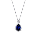 0.73 ct. Diamant Tropfen Saphir Halskette
