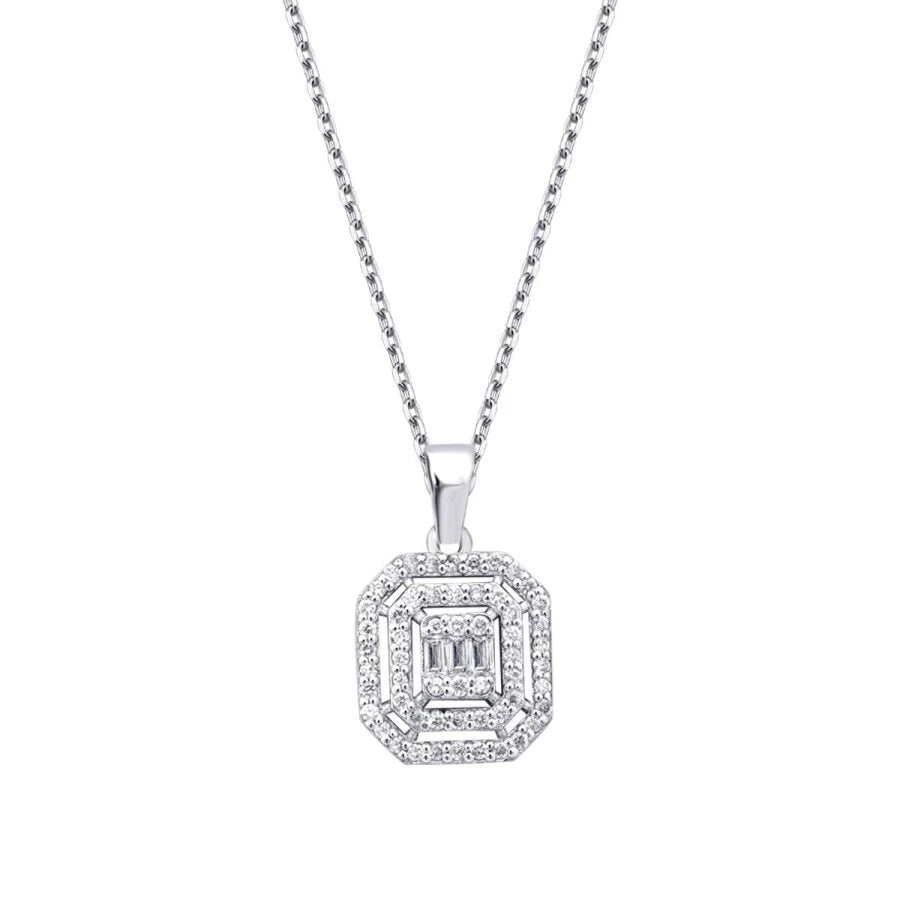 0.23 ct. Diamant Baguette Trend Halskette