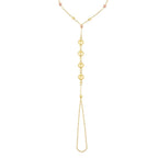Gold Shamballa Armband mit Herz und Kugeln