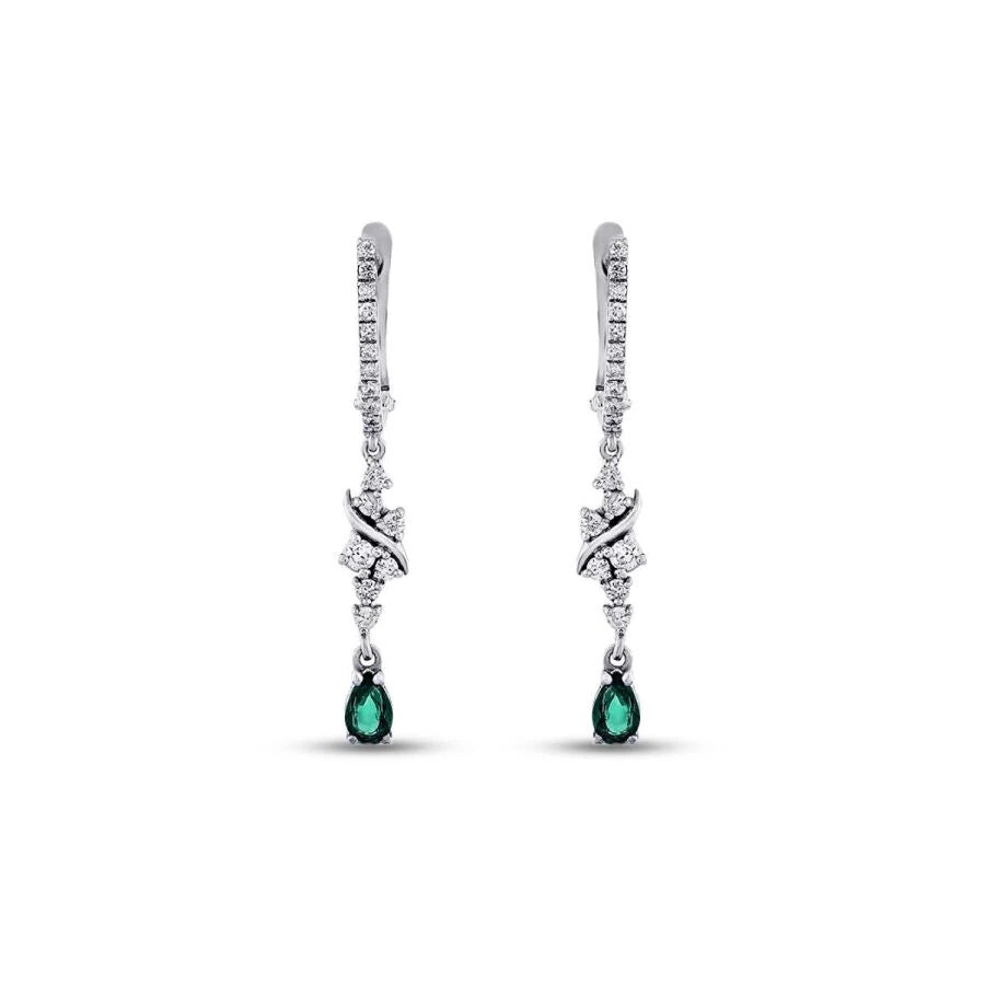 0.70 ct. Diamant Smaragd Ohrringe