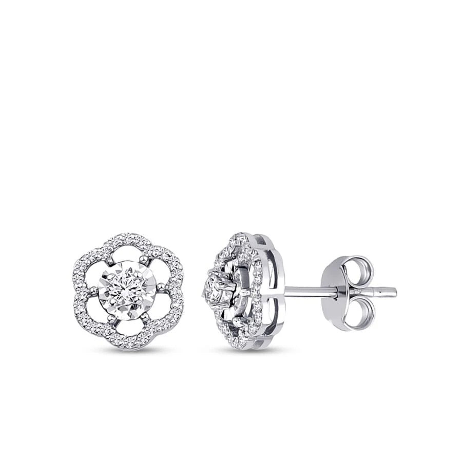 0.29 ct. Diamant Blumen ohrringe