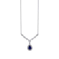 0.67 ct. Diamant Tropfen Saphir Halskette