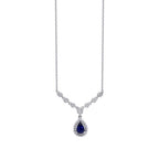 0.67 ct. Diamant Tropfen Saphir Halskette