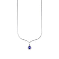 0.78 ct. Diamant Tropfen Saphir Halskette