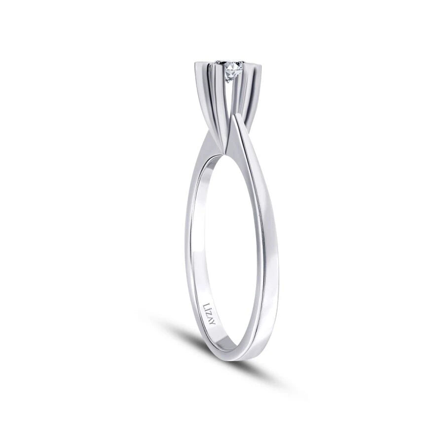 0.10 ct. Diamant Rund Solitär Verlobungsring
