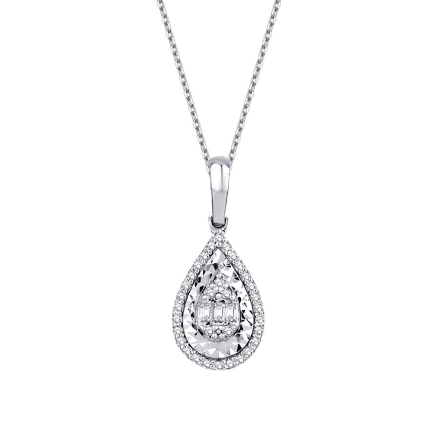 0.11 ct. Diamant Baguette Halskette