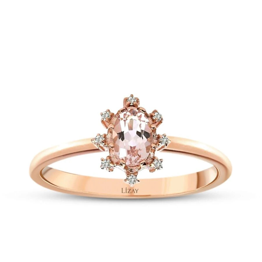 0.44 ct. Diamant Farbiger Stein Ring