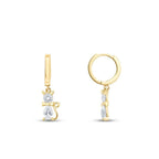 Gold Ohrringe mit Katzenmotiv und Stein
