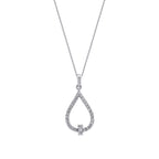 0.22 ct. Diamant Tropfen Baguette Halskette