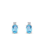 1.89 ct. Diamant Blauer Topas Ohrringe