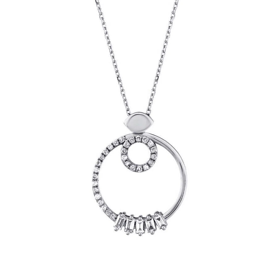 0.25 ct. Diamant Baguette Halskette