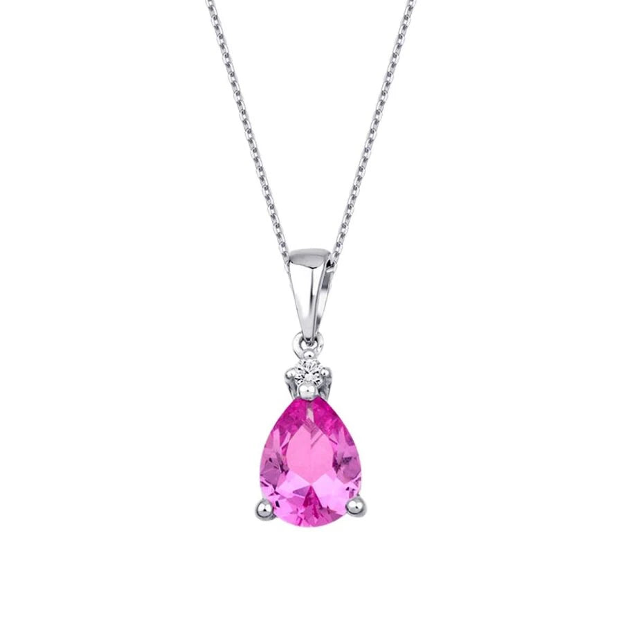2.08 ct. Diamant Rosa Saphir Halskette