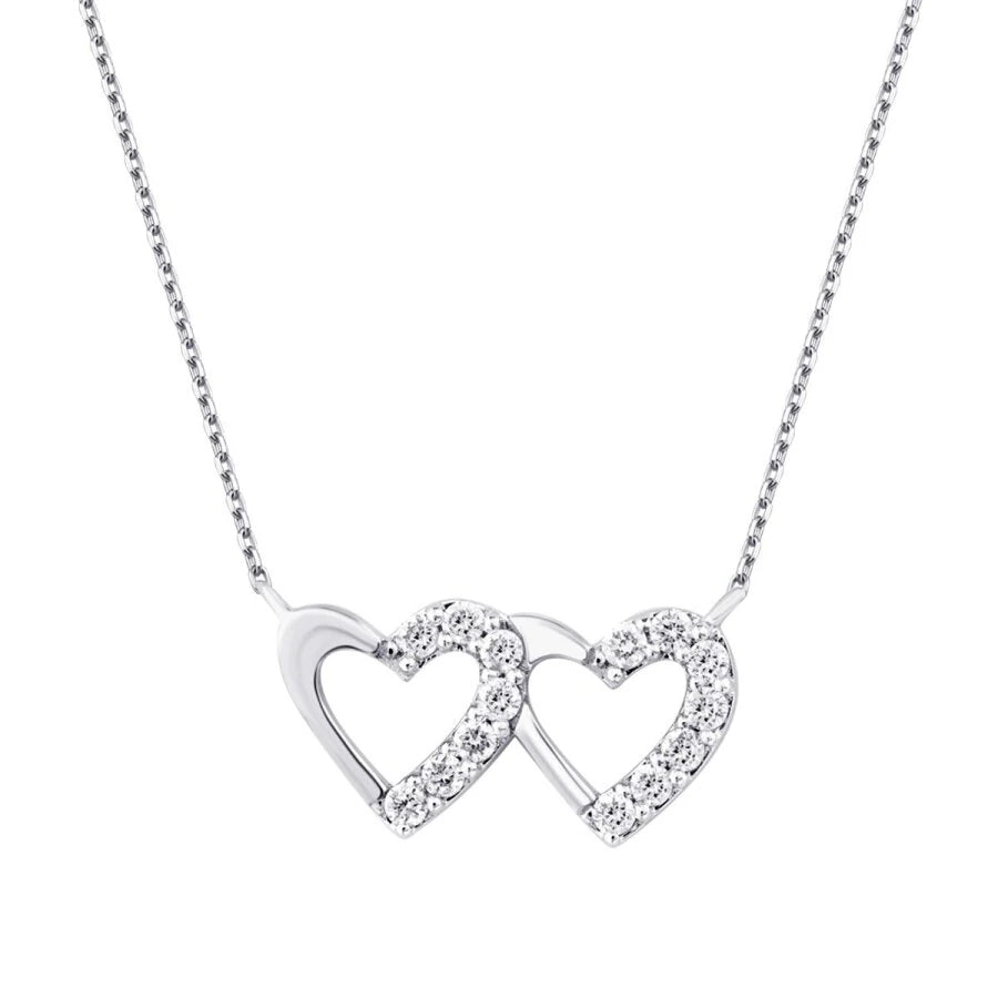 0.15 ct. Diamant Reihenherz Halskette