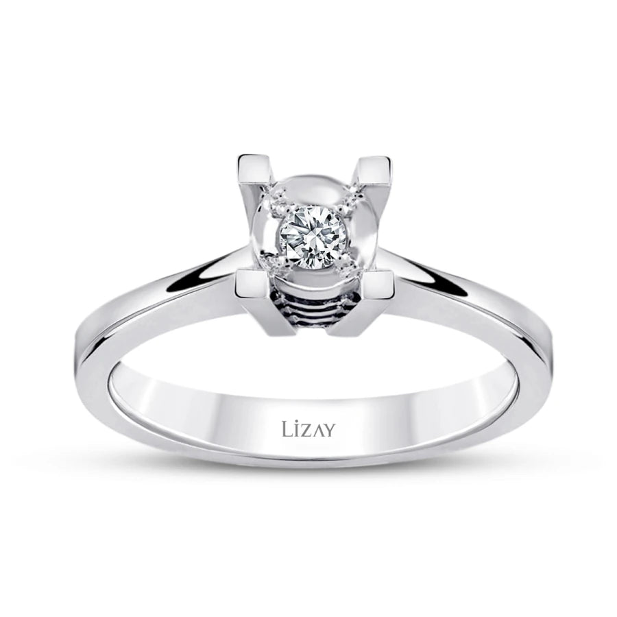 1.00 ct.-Stil Diamant-Effekt Rund Solitär Verlobungsring
