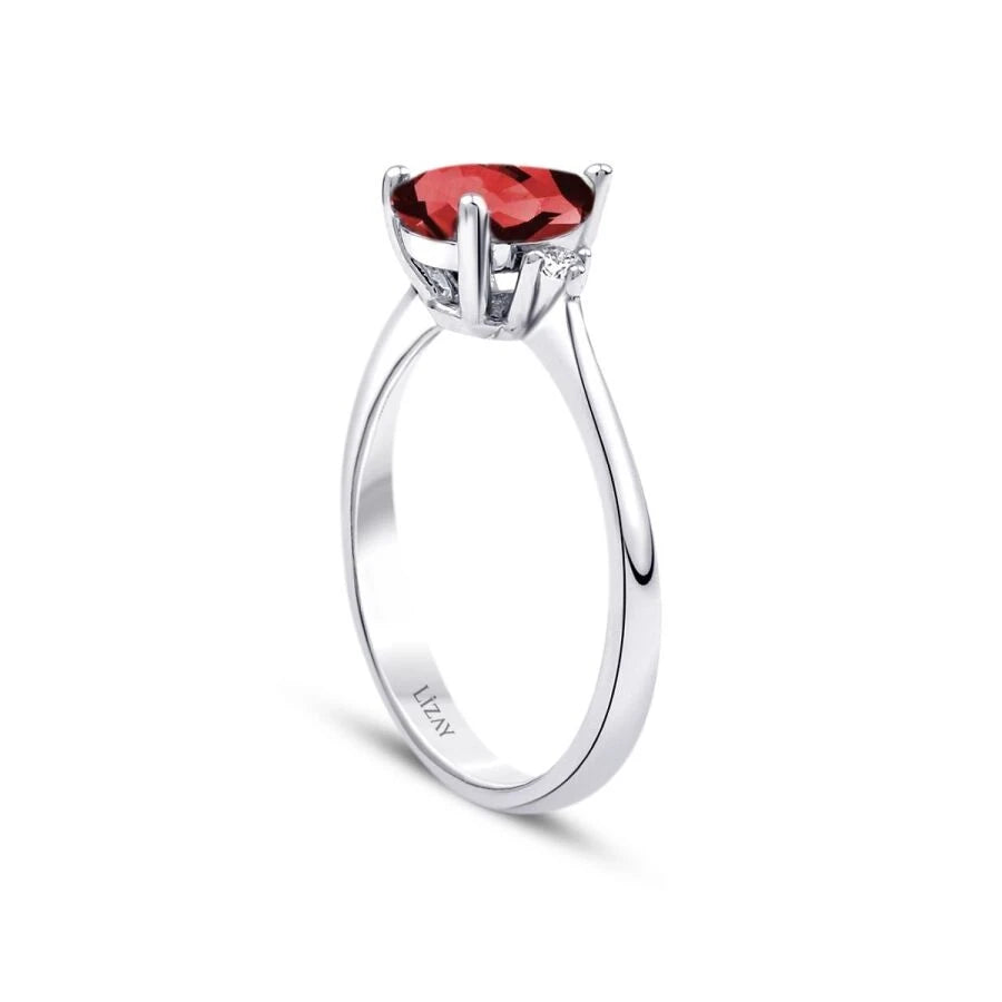 1.40 ct. Diamant Tropfen Rubin Ring