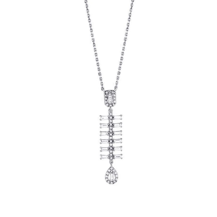 0.54 ct. Diamant Baguette Halskette