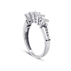 Gold Fünfsteinring mit Seitlichen Steinen