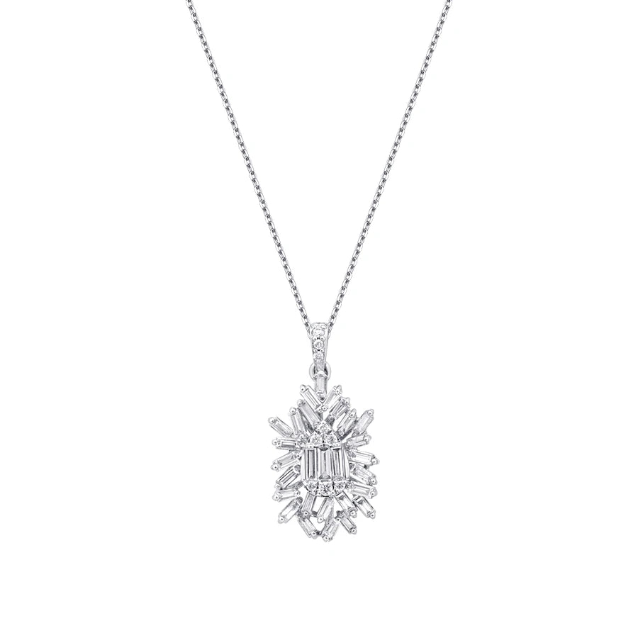 0.68 ct. Diamant Baguette Halskette