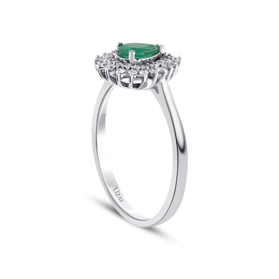 0.91 ct. Diamant Smaragd Ring