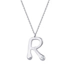 0.02 ct. Diamant R-Buchstabe Halskette
