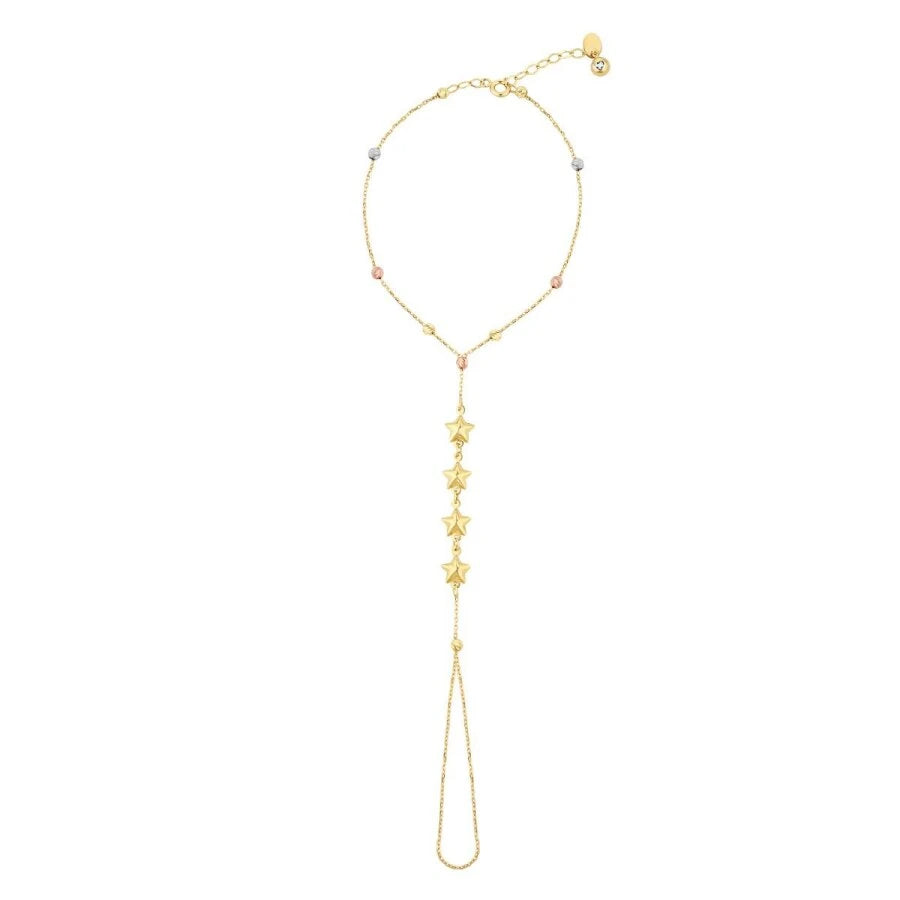 Gold Shamballa Armband mit Kugel und Stern