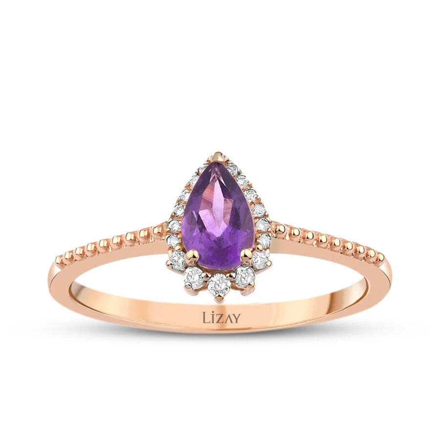 0.43 ct. Diamant Amethyst Ring