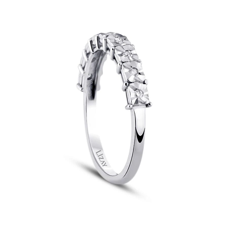 0.07 ct. Diamant Effekt Halb-Eternity Ring