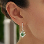 3.91 Karat Diamant Smaragd Set