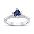 0.54 ct. Diamant Rund Solitär Saphir Verlobungsring