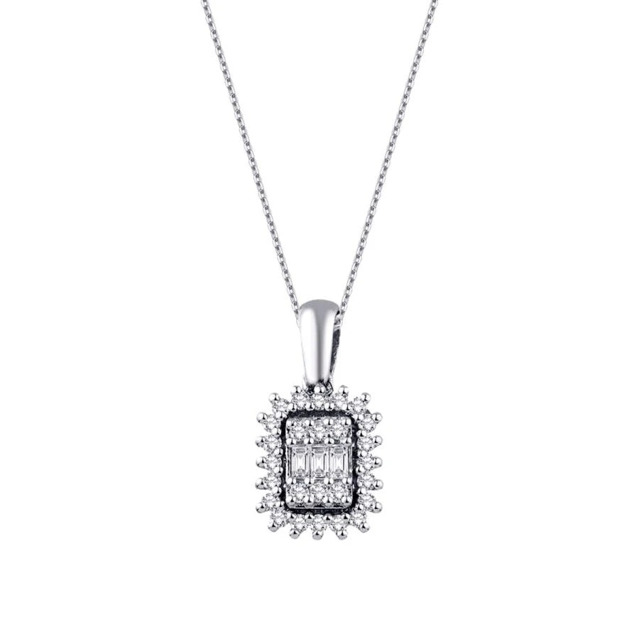 0.21 ct. Diamant Baguette Halskette