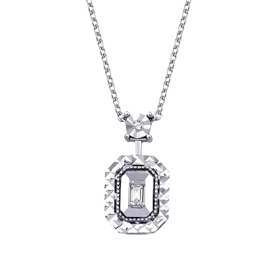 0.05 ct. Diamant Baguette Halskette