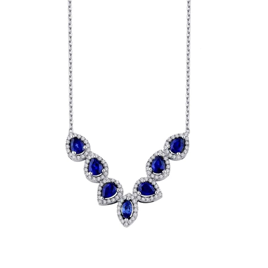 1.78 ct. Diamant Tropfen Saphir Halskette