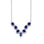 1.78 ct. Diamant Tropfen Saphir Halskette