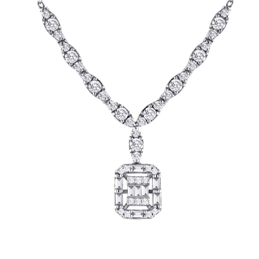 0.56 ct. Diamant Baguette Halskette