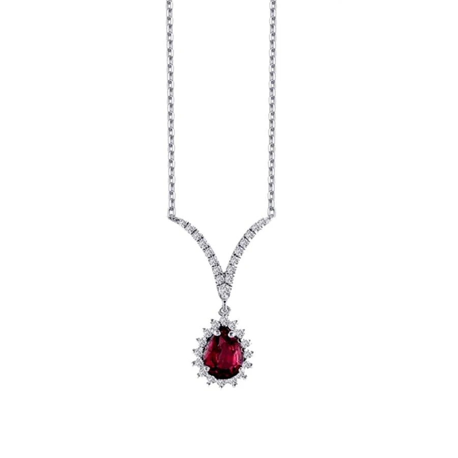 0.66 ct. Diamant Rubin Halskette
